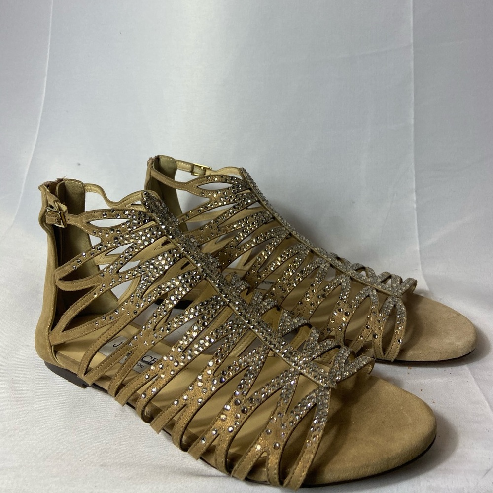 Jimmy Choo rhinestone Crystal Nude cage sandals EU36.5/US6.5